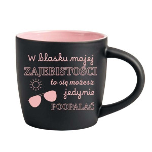 Śmieszny kubek grawerowany latte - blask zaebistości Różowy