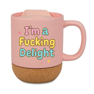 Kubek korkowy na prezent różowy - I'm a fckn delight