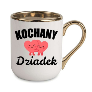 Kubek elegancki biało złoty dla dziadka - kochany dziadek