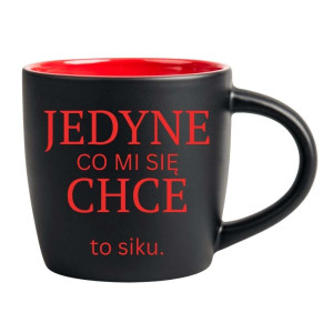 Śmieszny kubek grawerowany latte - siku Czerwony