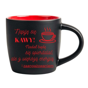 Śmieszny kubek grawerowany latte - napiję się kawy Czerwony