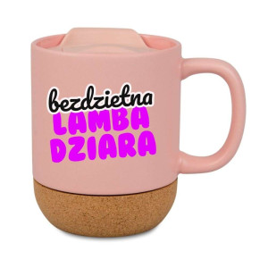 Kubek korkowy na prezent różowy - bezdzietna lambadziara