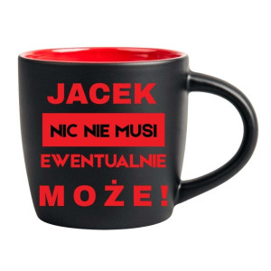 Śmieszny kubek grawerowany latte - nic nie musi Czerwony