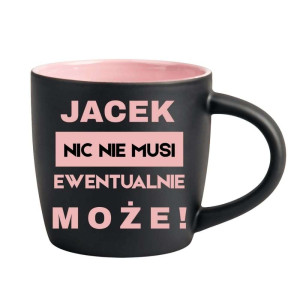 Śmieszny kubek grawerowany latte - nic nie musi Różowy
