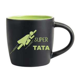 Śmieszny kubek grawerowany latte - super tata Zielony