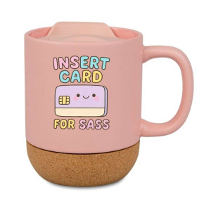 Kubek korkowy na prezent różowy - insert card