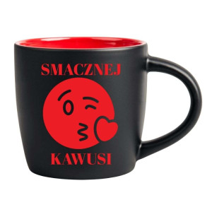 Śmieszny kubek grawerowany latte - smacznej kawusi Czerwony