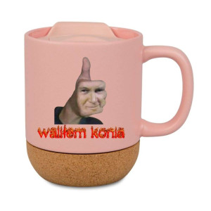 Śmieszny kubek korkowy na prezent różowy - waliłem konia