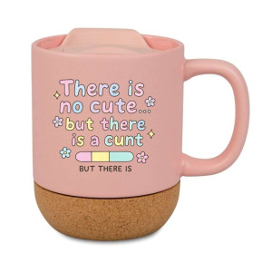 Kubek korkowy na prezent różowy - there is no cute