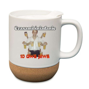 Śmieszny kubek korkowy na prezent - dwa piwa