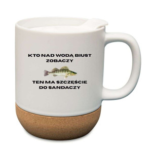 Śmieszny kubek korkowy na prezent -szczęście do sandaczy