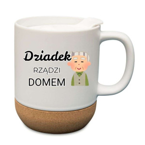 Kubek prezentowy korkowy dla dziadka - dziadek rządzi domem
