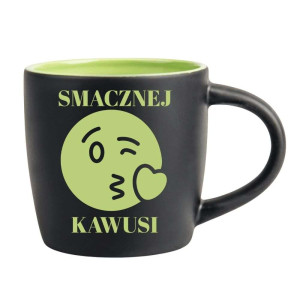 Śmieszny kubek grawerowany latte - smacznej kawusi Zielony