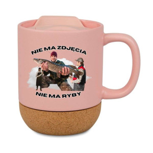 Śmieszny kubek korkowy na prezent różowy - nie ma ryby