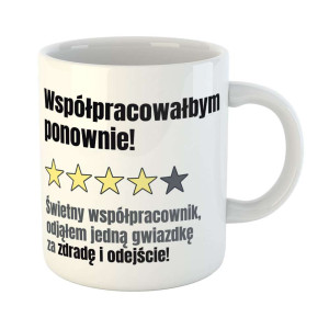 Zabawny kubek prezent - współpracowałbym ponownie