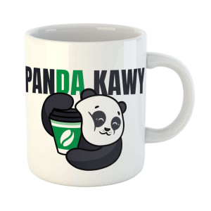 Zabawny kubek prezent - panda kawy