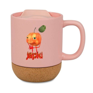Śmieszny kubek korkowy na prezent różowy - japki