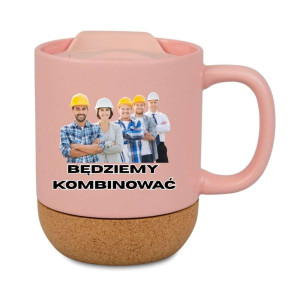 Śmieszny kubek korkowy na prezent różowy - kombinować