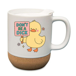 Kubek na prezent korkowy - don't be a dic