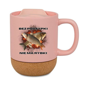Śmieszny kubek korkowy na prezent różowy - nie ma rybki