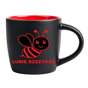 Śmieszny kubek grawerowany latte - lubię bzykać Czerwony