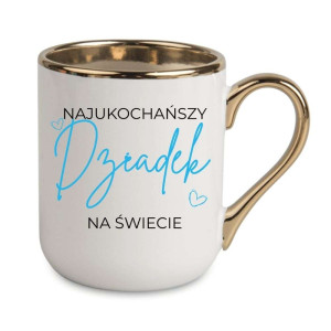 Kubek elegancki biało złoty dla dziadka - najukochańszy dziadek