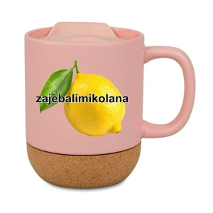 Śmieszny kubek korkowy na prezent różowy - zaebalimikolana