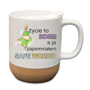 Śmieszny kubek korkowy na prezent - życie to BDSM