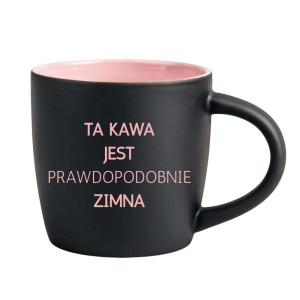 Śmieszny kubek grawerowany latte - ta kawa jest zimna Różowy