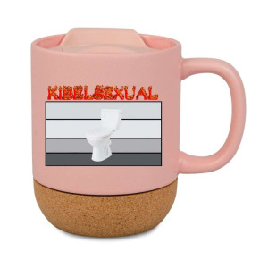 Śmieszny kubek korkowy na prezent różowy - kibelsexual