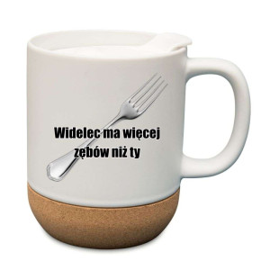 Śmieszny kubek korkowy na prezent - widelec
