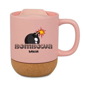 Kubek prezentowy korkowy dla babci - bombowa babcia - różowy