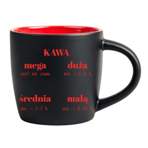 Śmieszny kubek grawerowany latte - kawa Czerwony