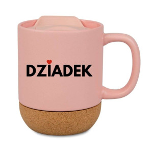Kubek prezentowy korkowy dla dziadka - dziadek - różowy