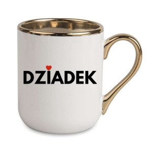Kubek elegancki biało złoty dla dziadka - dziadek