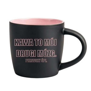 Śmieszny kubek grawerowany latte - drugi mózg Różowy