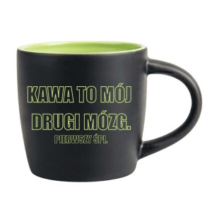 Śmieszny kubek grawerowany latte - drugi mózg Zielony