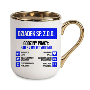 Kubek elegancki biało złoty dla dziadka - dziadek sp. z.o.o.