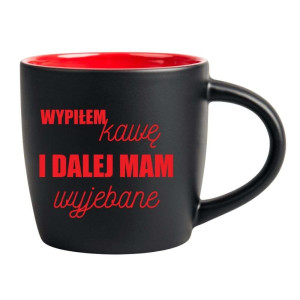 Śmieszny kubek grawerowany latte - wypiłem kawę Czerwony