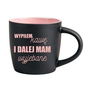 Śmieszny kubek grawerowany latte - wypiłem kawę Różowy