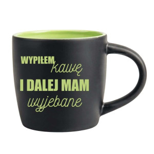 Śmieszny kubek grawerowany latte - wypiłem kawę Zielony