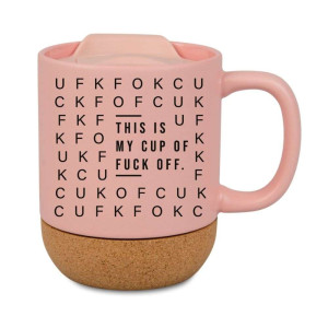 Kubek korkowy na prezent różowy - this is my cup of fck off