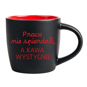 Śmieszny kubek grawerowany latte - kawa wystygnie Czerwony