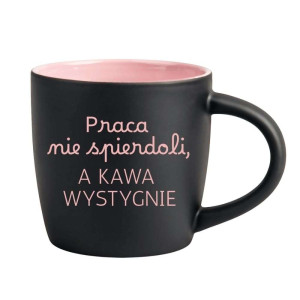 Śmieszny kubek grawerowany latte - kawa wystygnie Różowy