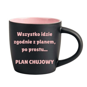 Śmieszny kubek grawerowany latte - plan chvjowy Różowy