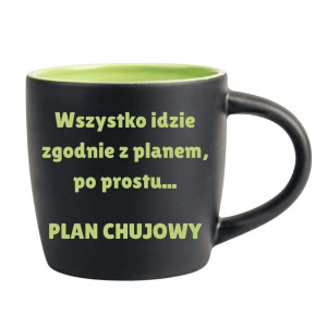 Śmieszny kubek grawerowany latte - plan chvjowy Zielony