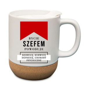 Kubek na prezent korkowy - bycie szefem powoduje