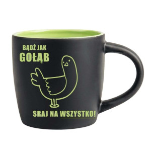 Śmieszny kubek grawerowany latte - bądź jak gołąb Zielony