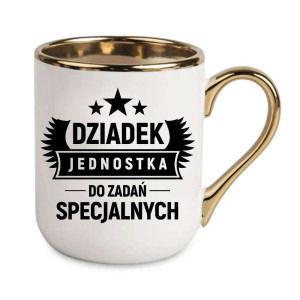 Kubek elegancki biało złoty dla dziadka - jednostka do zadań