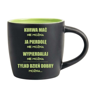 Śmieszny kubek grawerowany latte - nie można Zielony